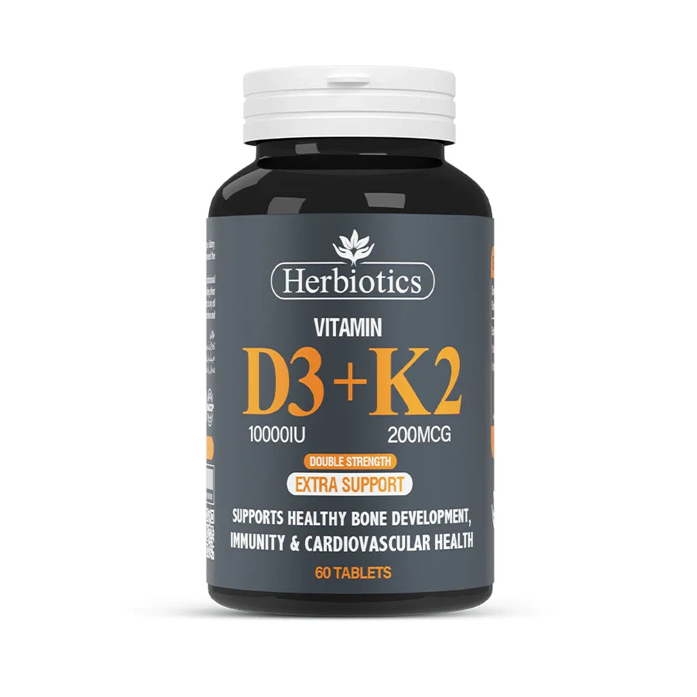 Herbiotics Vitamin D3+K2 - 60 TABLETS - 10,000 IU  CSH Pharmacy