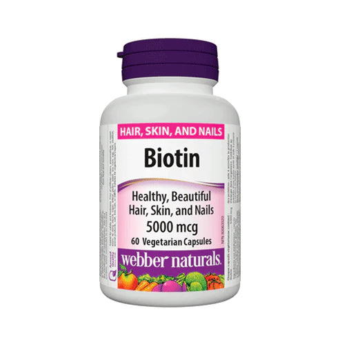 Webber Naturals Biotin 5000 mcg 60 Capsules