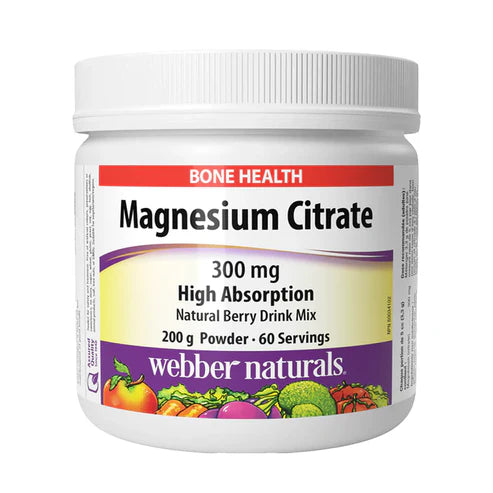 Webber Naturals Magnesium Citrate 300mg 200g Powder