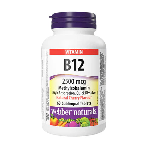 Webber Naturals Vitamin B12 2500mcg 60 Tablets