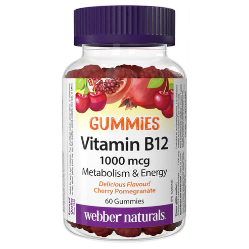 Webber Naturals Vitamin B12 1000 mcg Gummies 60 Capsules