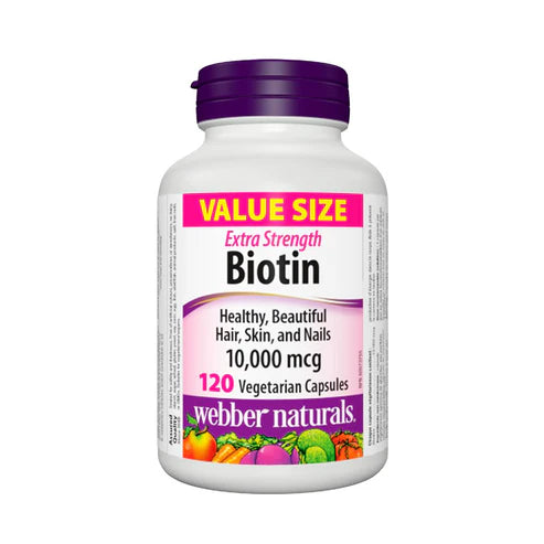 Webber Naturals Extra Strength Biotin 10000 mcg 120 Capsules