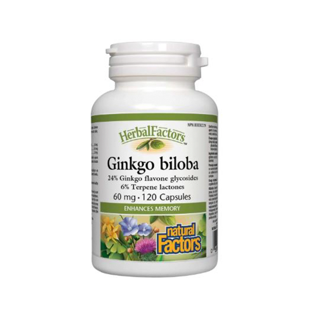 Gingko Biloba 60mg - Natural Factors - 120 Capsules