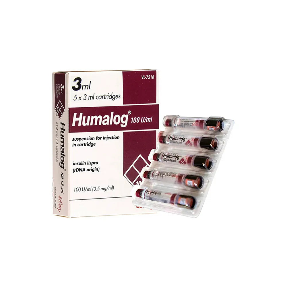 HUMALOG LISPRO CARTRIDGES 100U/ML - 3ml x 5