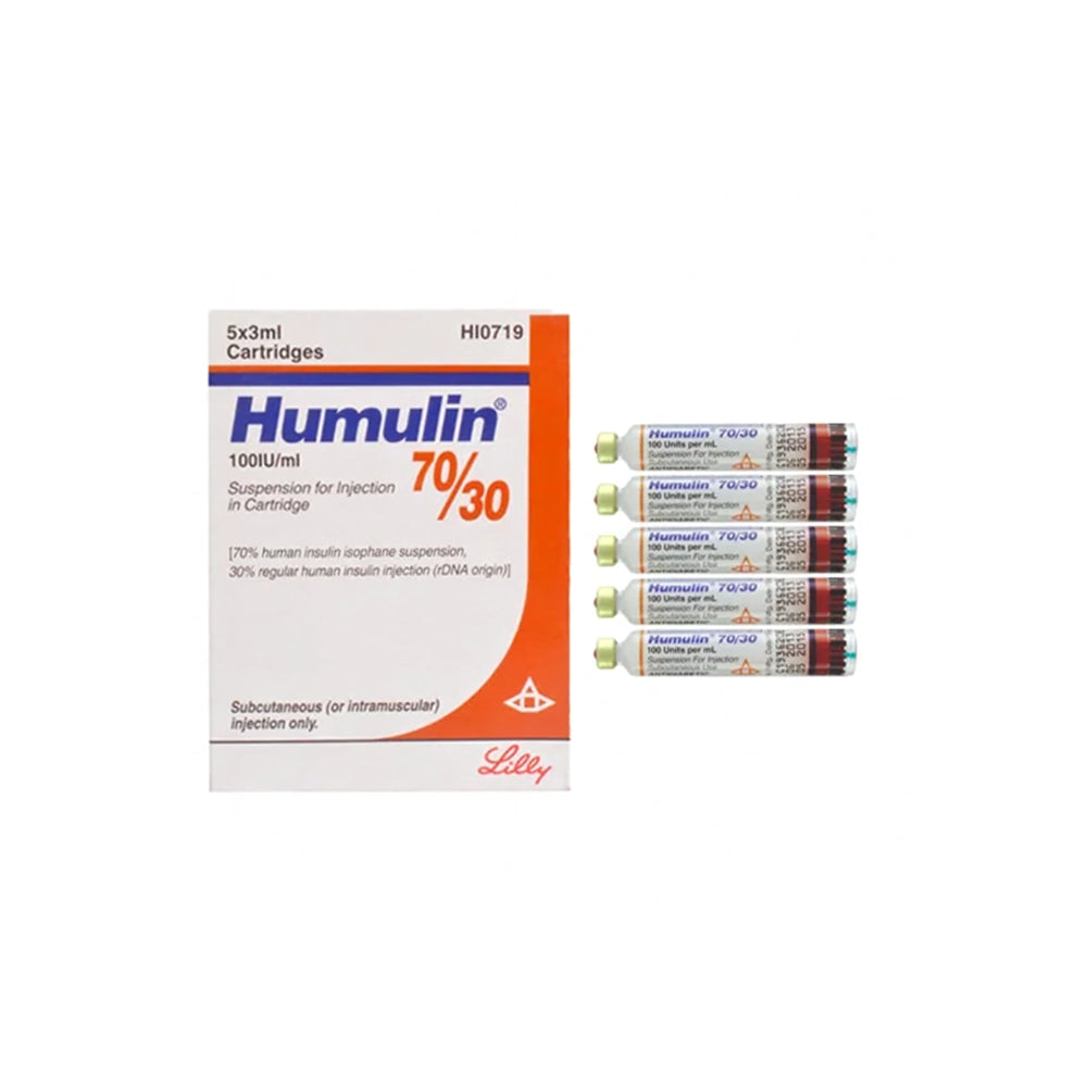 Humulin 70/30 Injection 100Iu/ml Cartridges - 5X3ML