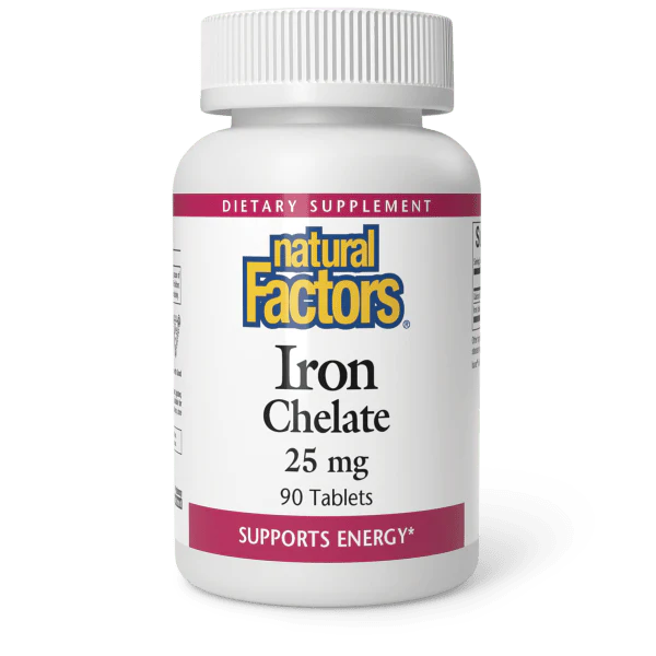 NATURAL FACTORS - IRON CHELATE 25MG - 90 TABLETS