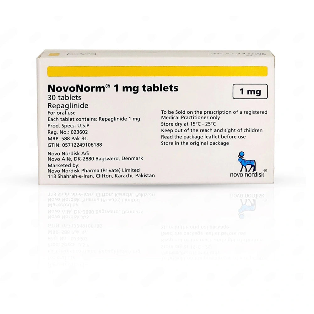 NOVONORM 1MG TAB - 30 TABLETS