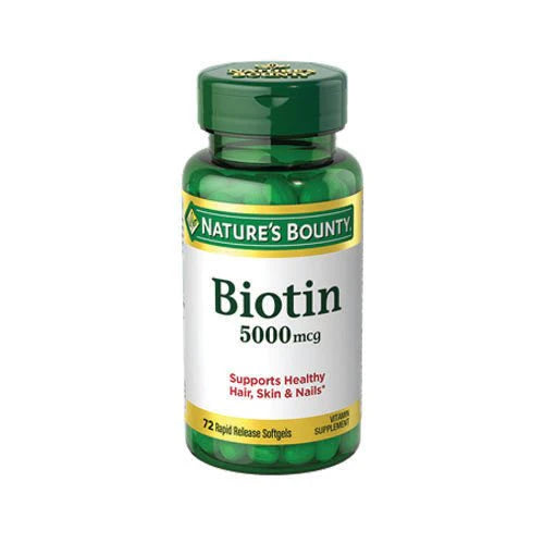 Nature's Bounty - Biotin 5000 MCG - 72 SoftGels