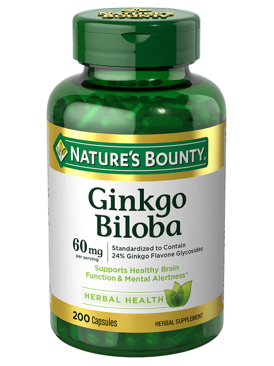 Nature's Bounty - GINKGO BILOBA - 60MG - 200 CAPSULES