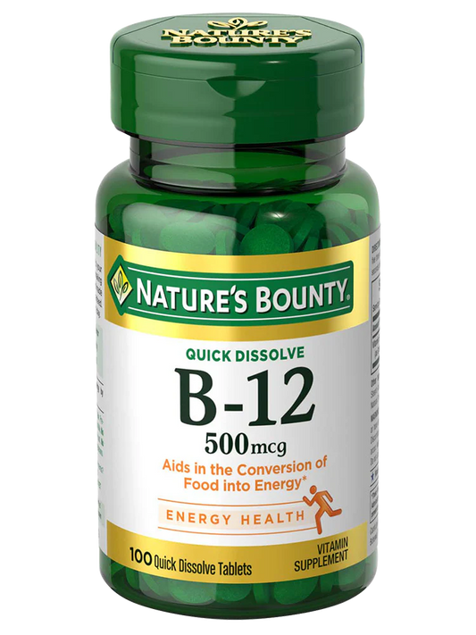 Nature's Bounty B-12 500 MCG - 100 Tablets