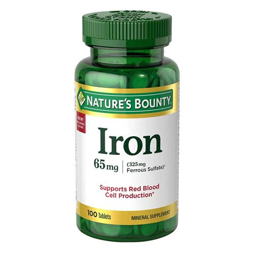 Nature's Bounty IRON 65MG - 100 Tablets