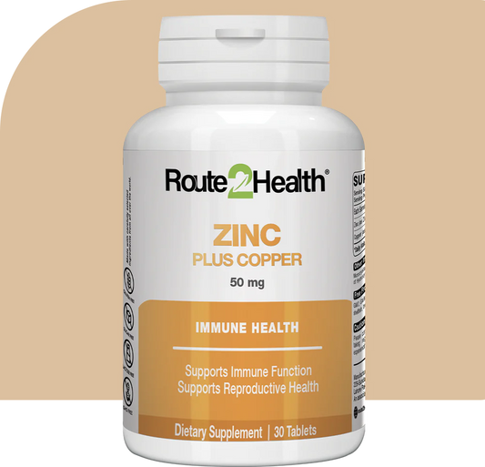 ROUTE 2 HEALTH - ZINC PLUS COPPER - 30Tablets