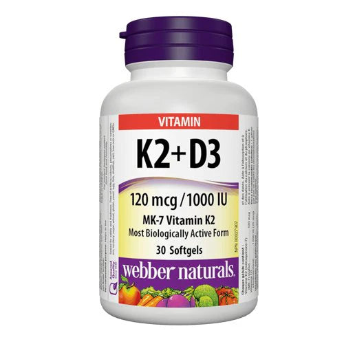 Webber Naturals - VITAMIN K2 + D3 - 30 SoftGels