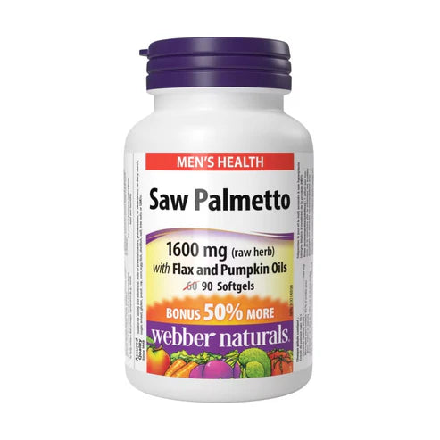 Webber Naturals Saw Palmetto 1600mg with Flax & Pumpkin Oils 90s