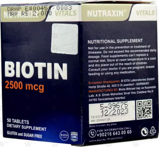 NUTRAXIN BIOTIN 2500MCG