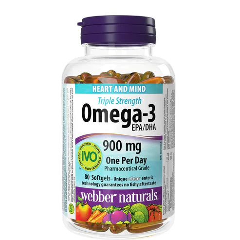 Webber Naturals Triple Strength Omega-3 900mg 90 Soft Gels